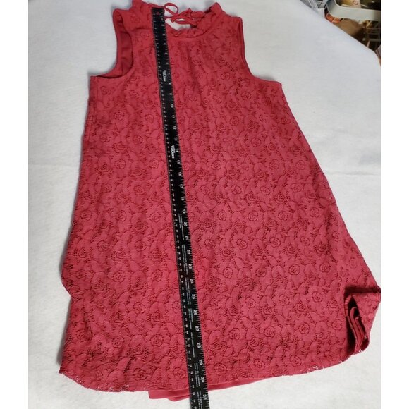 Altar'd State Size S Dress Red Brick Lace Lined Lace Neck Tie Back - Picture 7 of 12